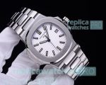 Fast Shipping Replica Patek Philippe Nautilus White Dial Stainless Steel Watch